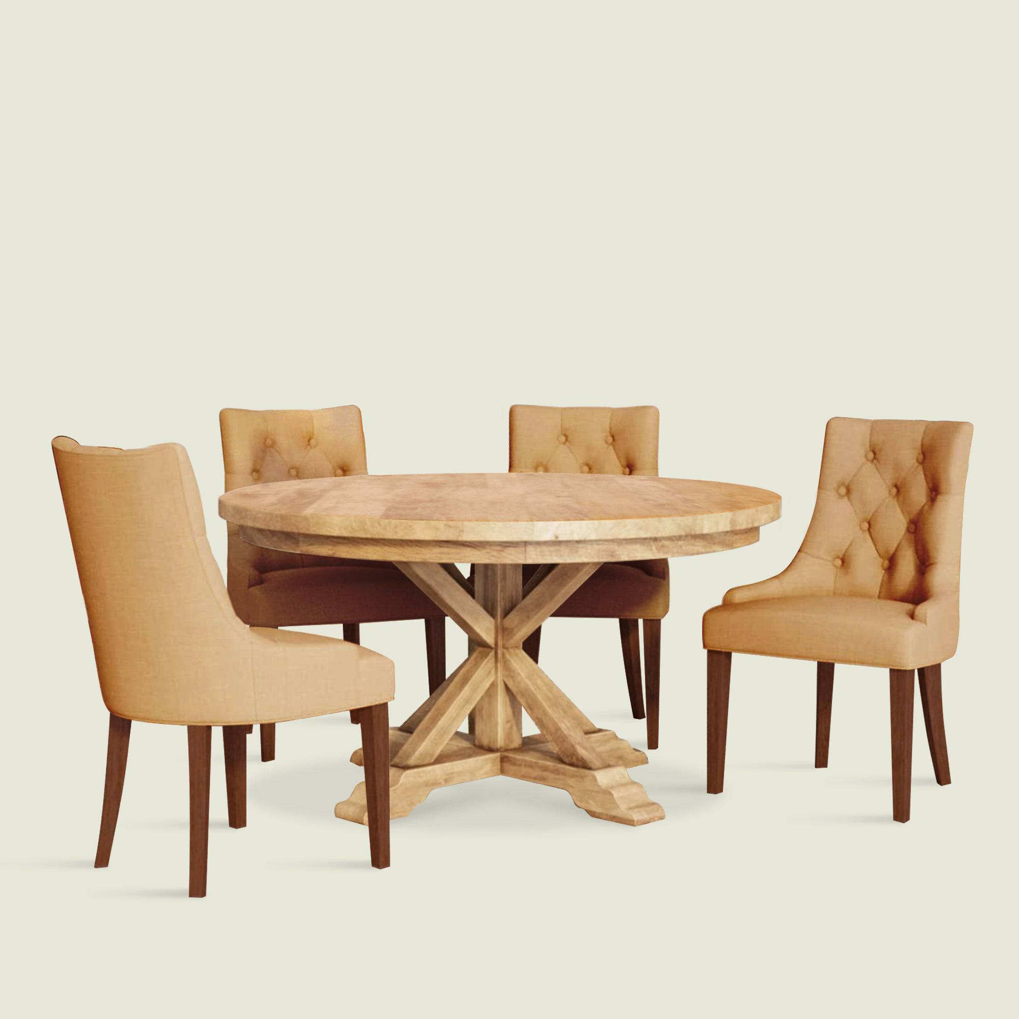 Gable Luxury Round Dining Table and seater Set