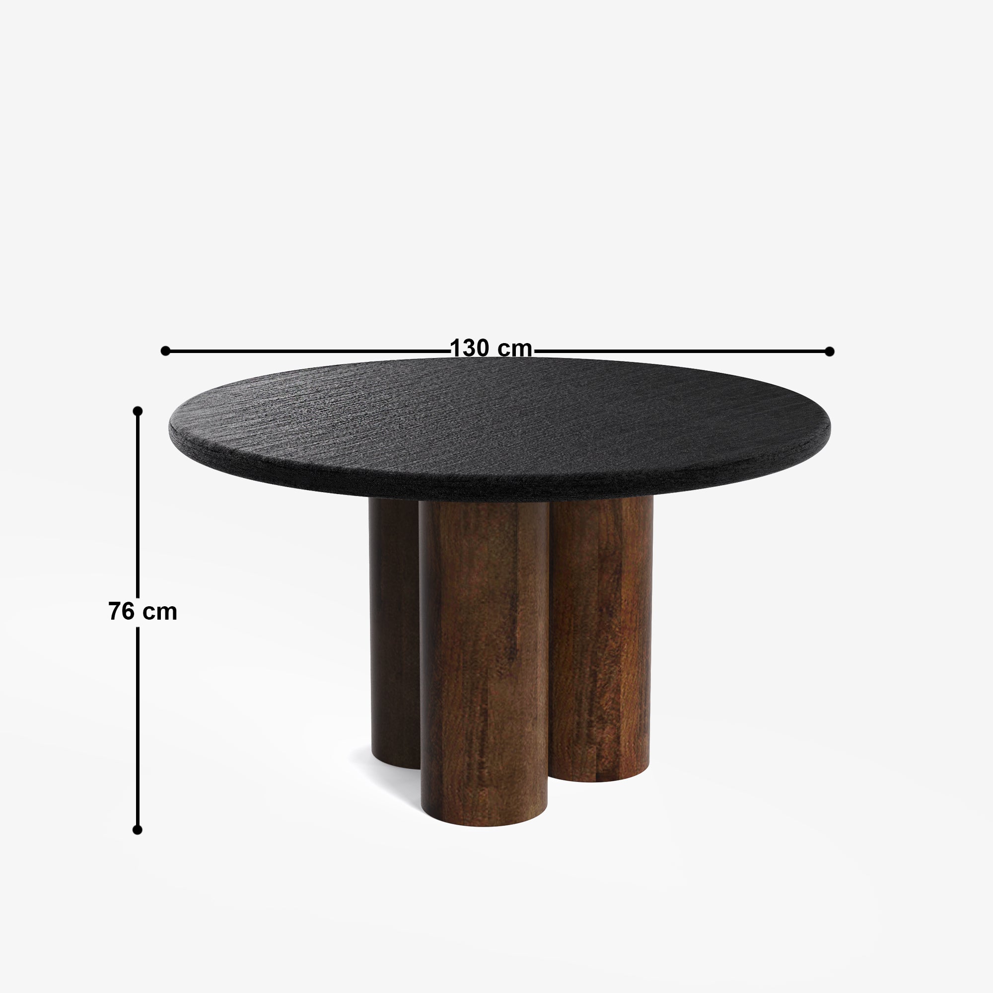 Amor-Lidia Textured Black Dining Table Set with Premium Trimming -  2, 4 & 6 Seater/ All sizes