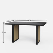 Stanley Luxury Dining Table Set with Bob chair - 4 Seater - Table (150 cm x 90 cm x 76 cm) + 4 Bob Chairs - Mango Table + Sheesham Seating