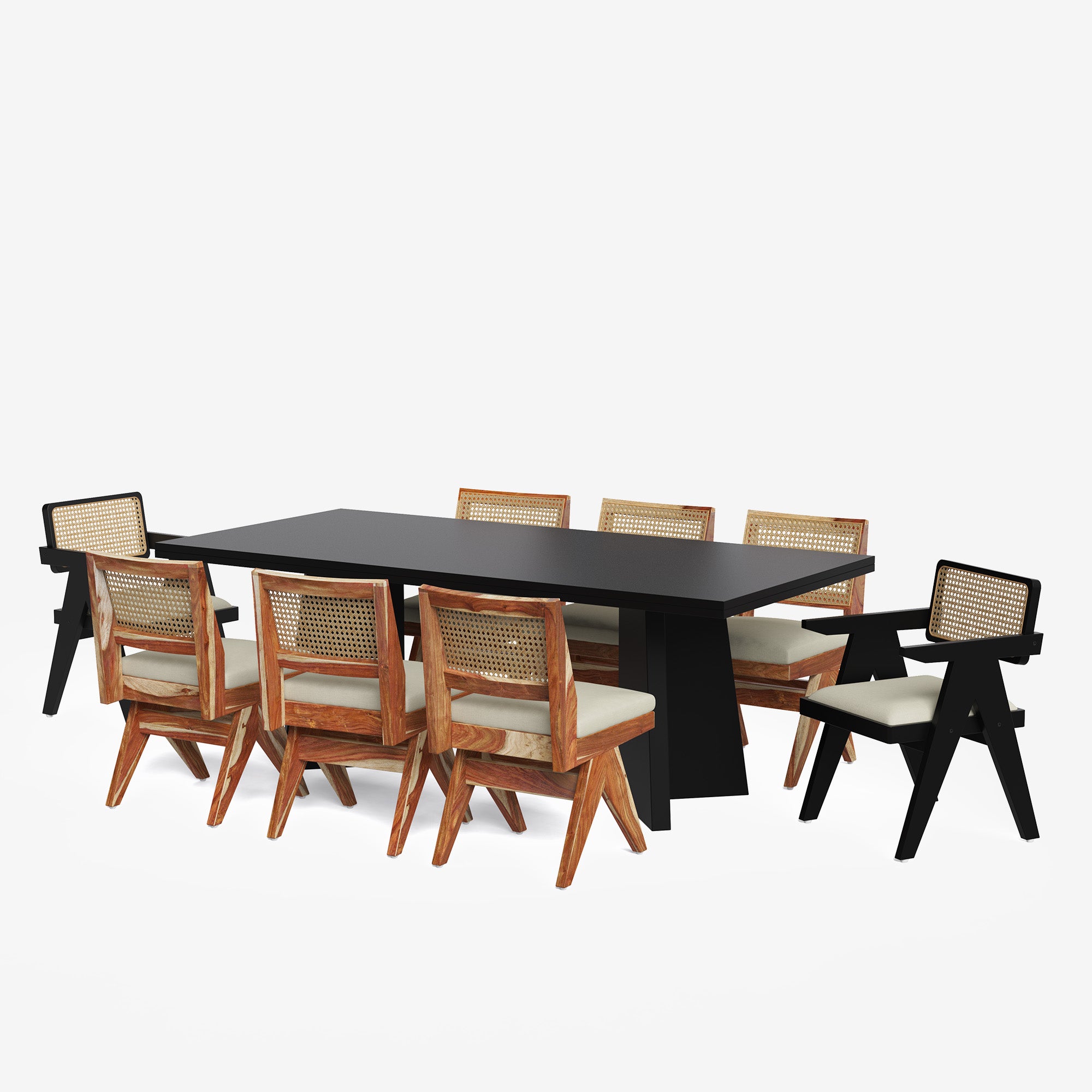 Alejandro-Mix Rattan Dining Table Set - 6 & 8 Seater/ All sizes - Crafts Mill Bespoke Furniture - Dining