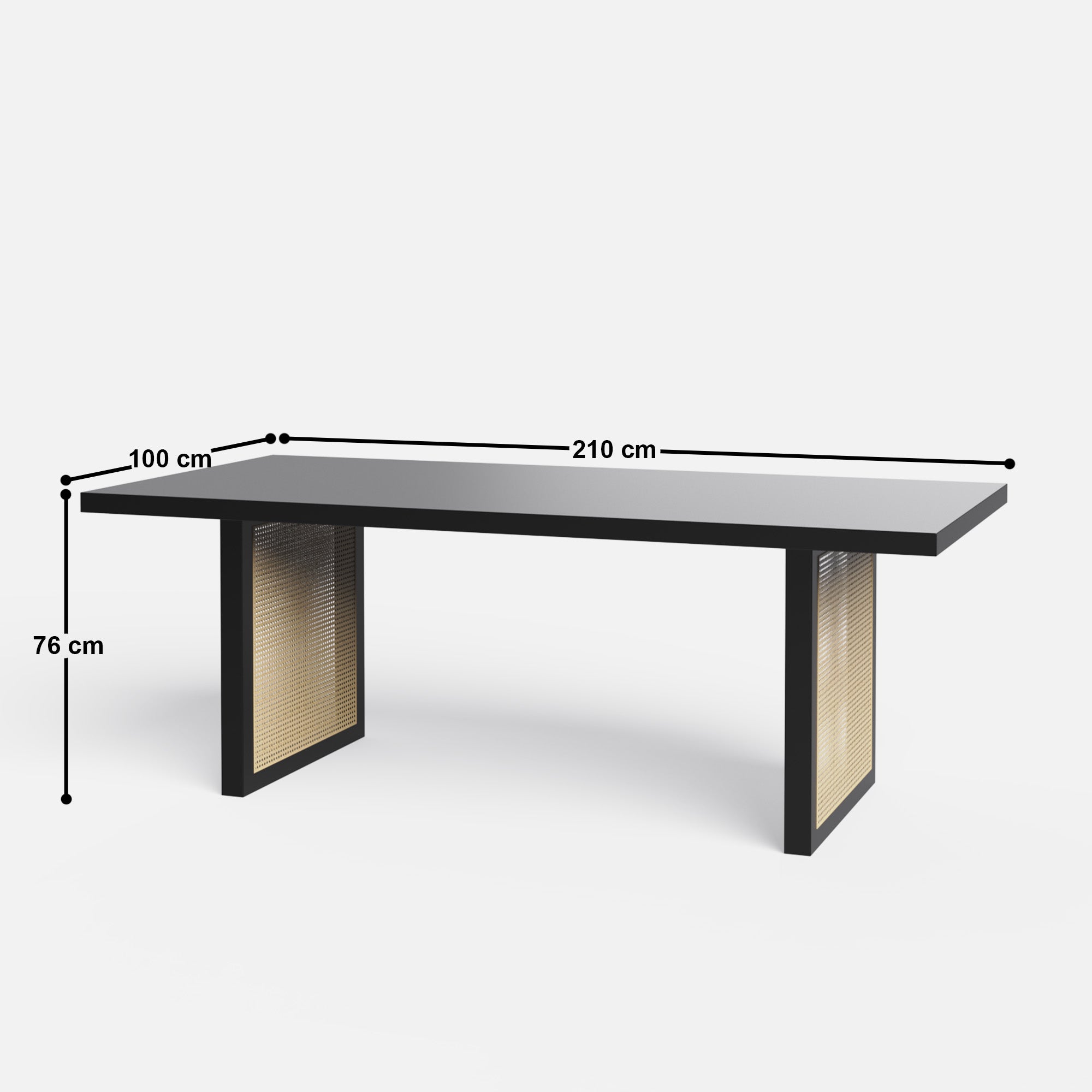 Stanley Luxury Dining Table Set with Bob chair - 8 Seater - Table (210 cm x 100 cm x 76 cm) + 8 Bob Chairs - Mango Table + Sheesham Seating