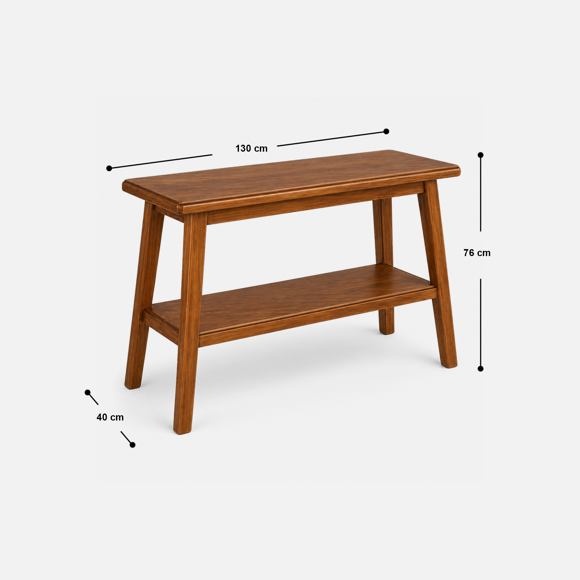 Acacia Wood Console Table with Horizontal Supports