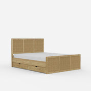 Adelaide Rattan Rollout Storage Bed - Queen with 4 Rollout Storage Boxes (60 W X 78 D inches) - Mango