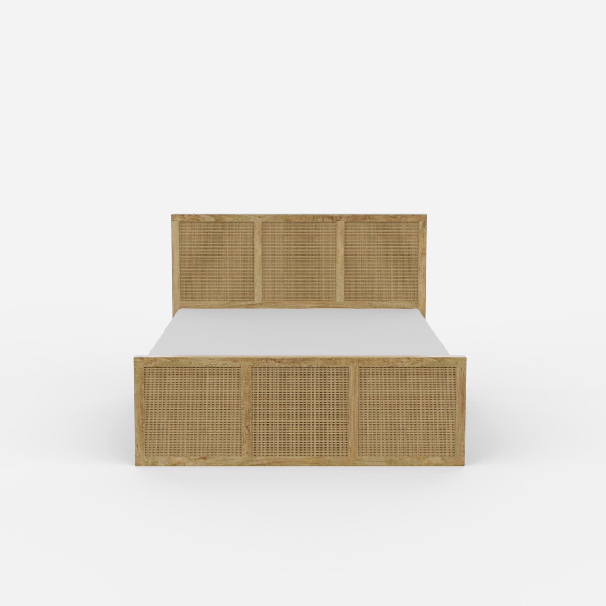 Adelaide Rattan Rollout Storage Bed - Queen with 4 Rollout Storage Boxes (60 W X 78 D inches) - Mango
