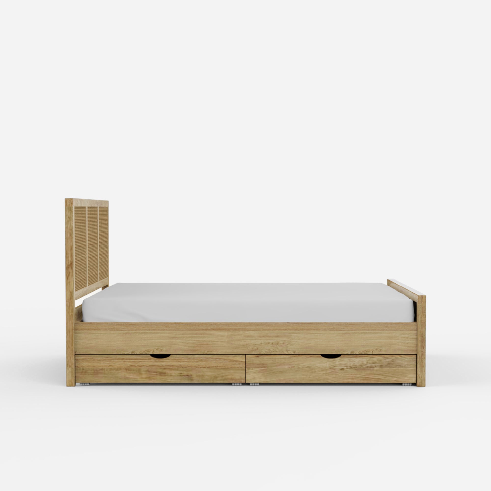 Adelaide Rattan Rollout Storage Bed - Queen with 4 Rollout Storage Boxes (60 W X 78 D inches) - Mango