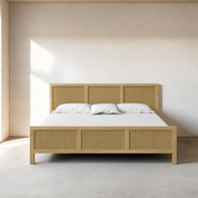 Adelaide Solid Wood Rattan Bed - King (72 W X 78 D inches) - Mango
