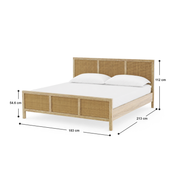 Adelaide Solid Wood Rattan Bed - King (72 W X 78 D inches) - Mango