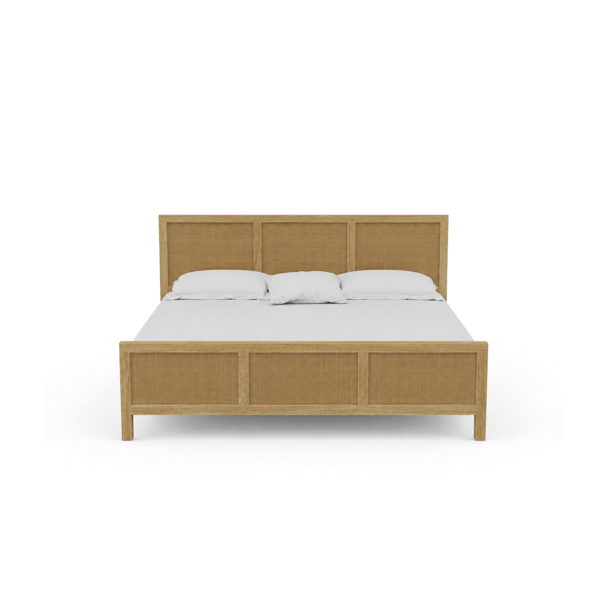 Adelaide Solid Wood Rattan Bed - King (72 W X 78 D inches) - Mango