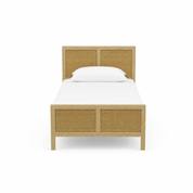 Adelaide Solid Wood Rattan Bed - Single (38 W X 78 D inches) - Mango