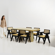 Alba-Pierre Dining Table Set - 6 & 8 Seater/ All sizes - Crafts Mill Bespoke Furniture - Dining