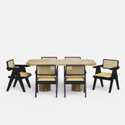 Alba-Pierre Dining Table Set - 6 & 8 Seater/ All sizes - Crafts Mill Bespoke Furniture - Dining
