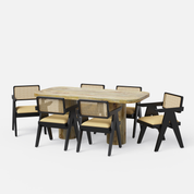 Alba-Pierre Dining Table Set - 6 & 8 Seater/ All sizes - Crafts Mill Bespoke Furniture - Dining