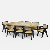 Alba-Pierre Dining Table Set - 6 & 8 Seater/ All sizes - Crafts Mill Bespoke Furniture - Dining