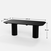 Alba-Jean Dining Table Set - 8 Seater - Table (210 cm x 100 cm x 76 cm H) + 8 Jean Chairs - Mango Table + Sheesham Seating