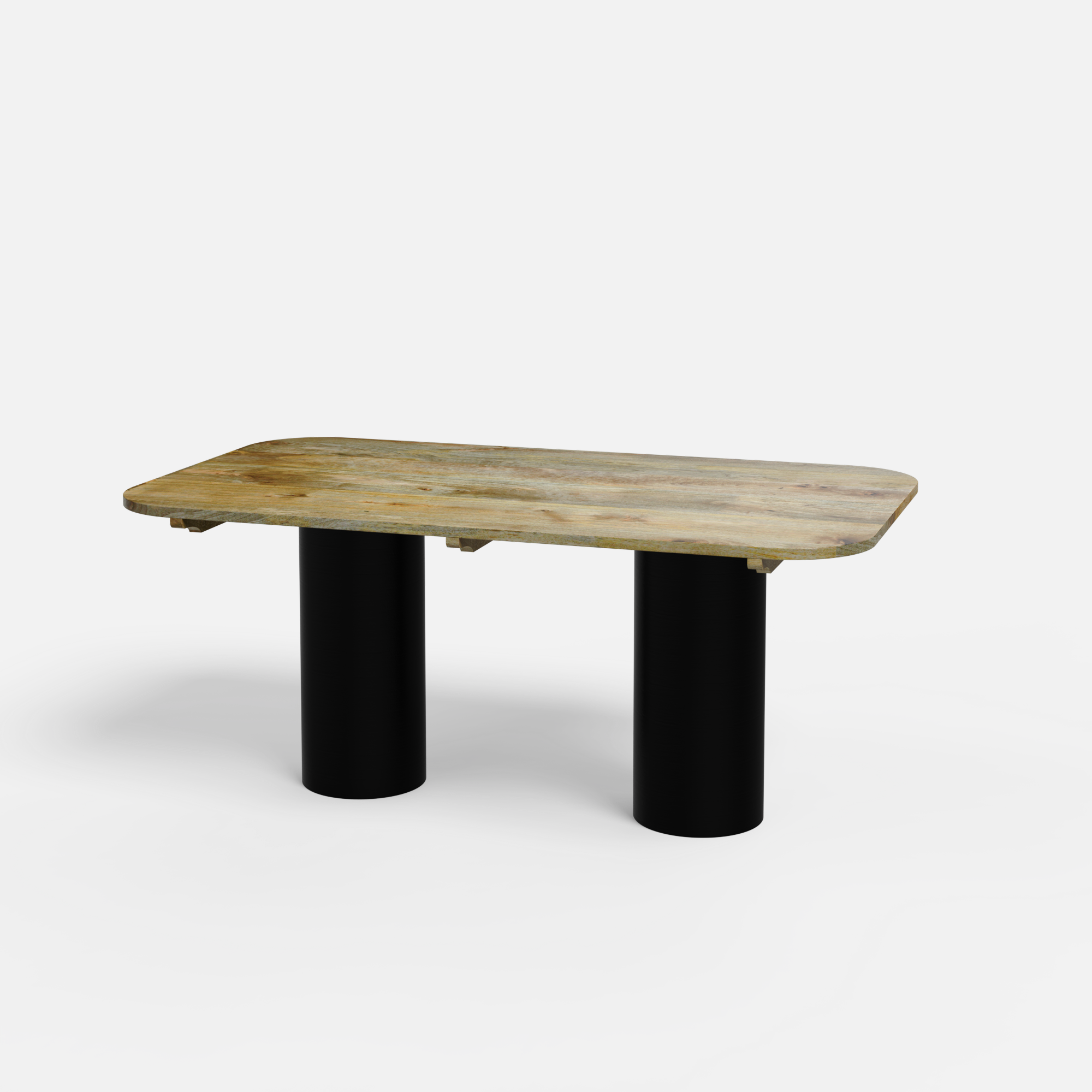 Alba-Bob Dining Table Set - Large 6 Seater - Table (175 cm x 90 cm x 76 cm H) + 6 Bob Chairs - Mango Table + Sheesham Seating