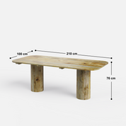 Alba Luxury Dining Table - 8 Seater - 210 cm x 100 cm x 76 cm H - Mango