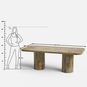 Alba Luxury Dining Table - 8 Seater - 210 cm x 100 cm x 76 cm H - Mango