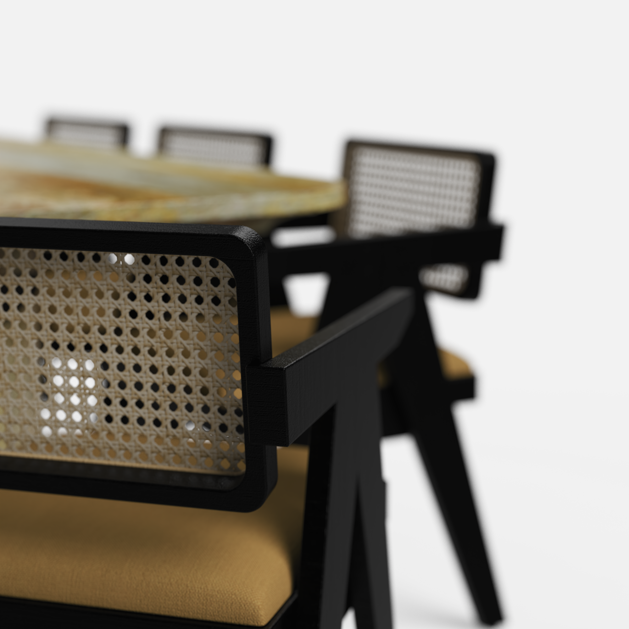 Alba-Pierre Dining Table Set - 8 Seater - Table (210 cm x 100 cm x 76 cm H) + 8 Pierre Chairs - Mango Table + Sheesham Seating