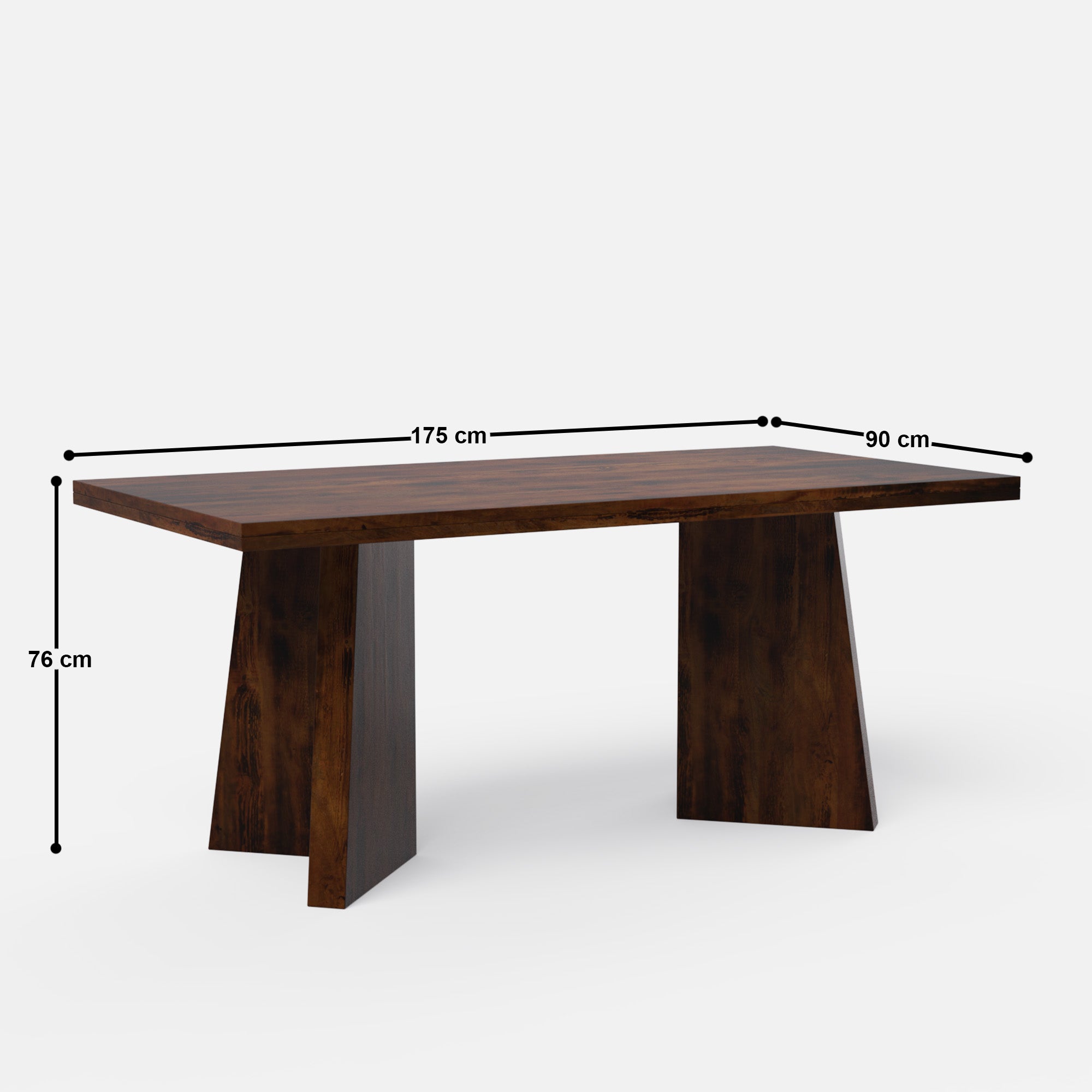 Alejandro-Kiyomi Dining Table Set - Large 6 Seater - Table (175 cm x 90 cm x 76 cm H) + 6 Kiyomi Chairs - Mango Table + Sheesham Seating