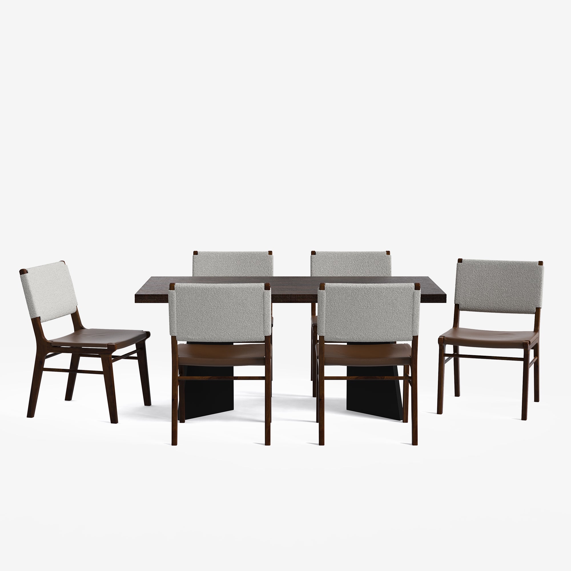 Alejandro-Manor Textured Walnut Dining Table Set - 6 & 8 Seater/ All sizes - Crafts Mill Bespoke Furniture - Dining