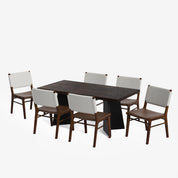 Alejandro-Manor Textured Walnut Dining Table Set - 6 & 8 Seater/ All sizes - Crafts Mill Bespoke Furniture - Dining