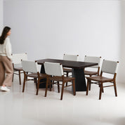 Alejandro-Manor Textured Walnut Dining Table Set - 6 & 8 Seater/ All sizes - Crafts Mill Bespoke Furniture - Dining