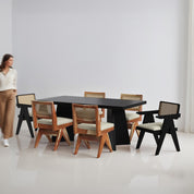 Alejandro-Mix Rattan Dining Table Set - 6 & 8 Seater/ All sizes - Crafts Mill Bespoke Furniture - Dining