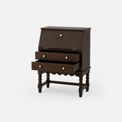 Alva Mango Natural Finish Secretary Desk with Drawers