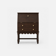 Alva Mango Natural Finish Secretary Desk with Drawers