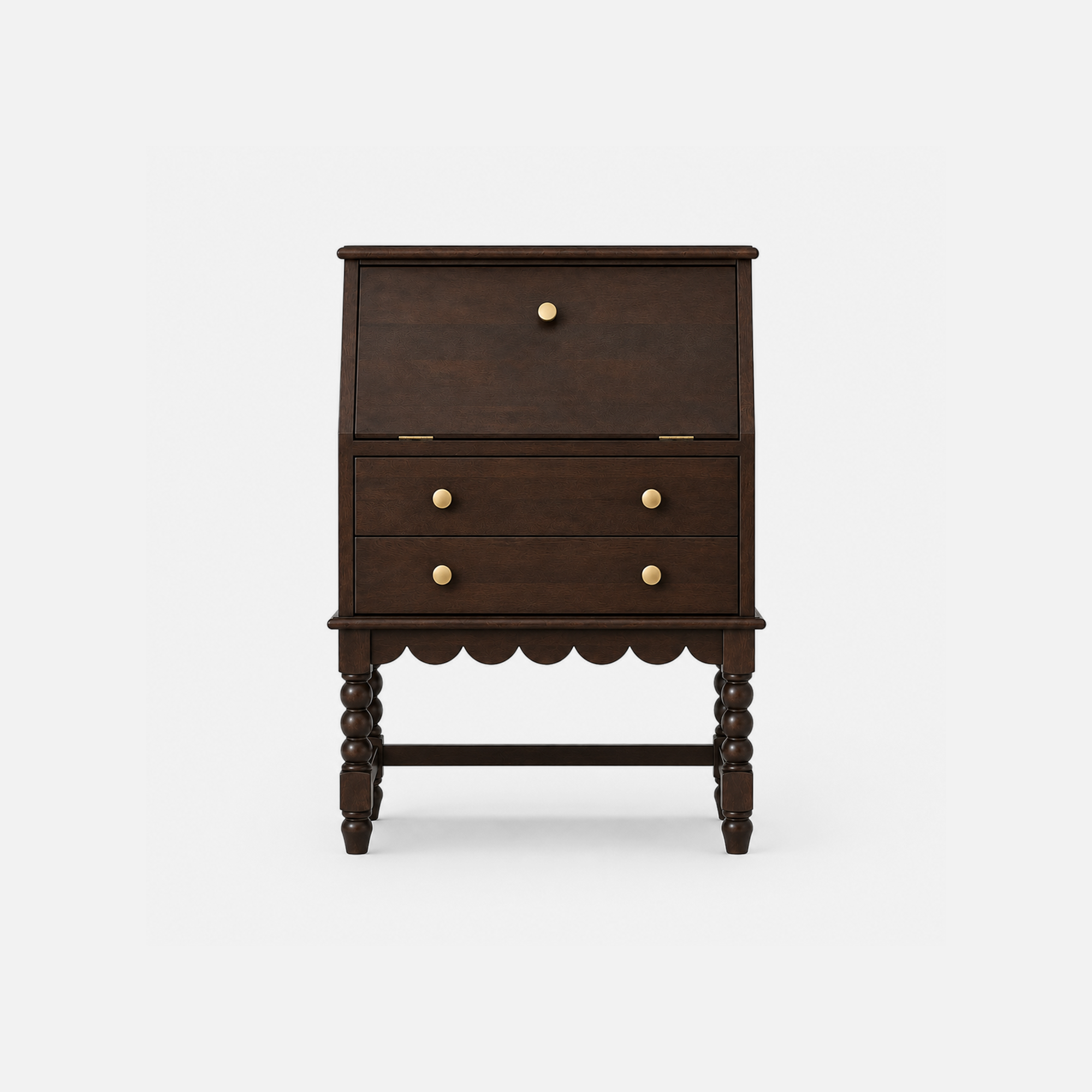 Alva Mango Natural Finish Secretary Desk with Drawers