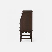 Alva Mango Natural Finish Secretary Desk with Drawers