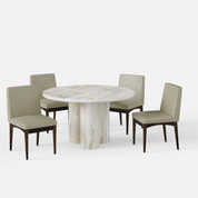 Amor-Lidia Dining Table Set - 2, 4 & 6 Seater/ All sizes - Crafts Mill Bespoke Furniture - Dining