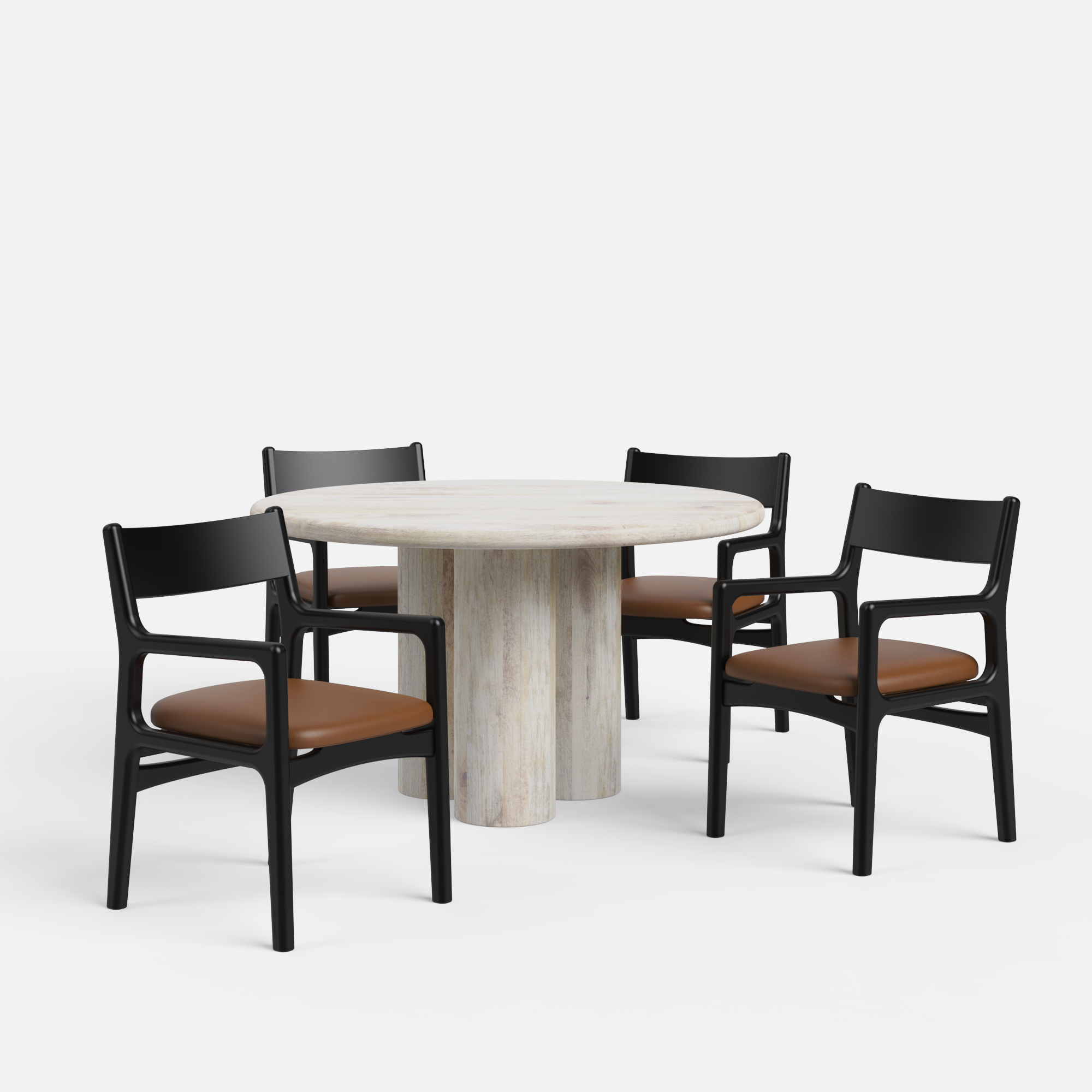 Amor-Kiyomi Dining Table Set - 2, 4 & 6 Seater/ All sizes - Crafts Mill Bespoke Furniture - Dining