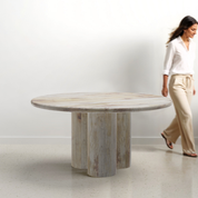 Amor Round Luxury Dining Table - 4 & 6 Seater/All Sizes - Crafts Mill Bespoke Furniture - Dining