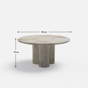 Amor Round Luxury Dining Table - 4 & 6 Seater/All Sizes - Crafts Mill Bespoke Furniture - Dining