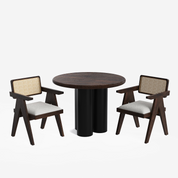 Amor-Pierre Textured Walnut Dining Table Set -  2, 4 & 6 Seater/ All sizes - Crafts Mill Bespoke Furniture - Dining