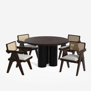 Amor-Pierre Textured Walnut Dining Table Set -  2, 4 & 6 Seater/ All sizes - Crafts Mill Bespoke Furniture - Dining
