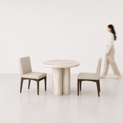 Amor-Lidia Dining Table Set - 2 Seater - Table (100 cm Dia x 76 cm) + 2 Lidia Chairs - Mango Table + Sheesham Seating