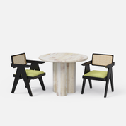 Amor-Pierre Dining Table Set - 2, 4 & 6 Seater/ All sizes - Crafts Mill Bespoke Furniture - Dining