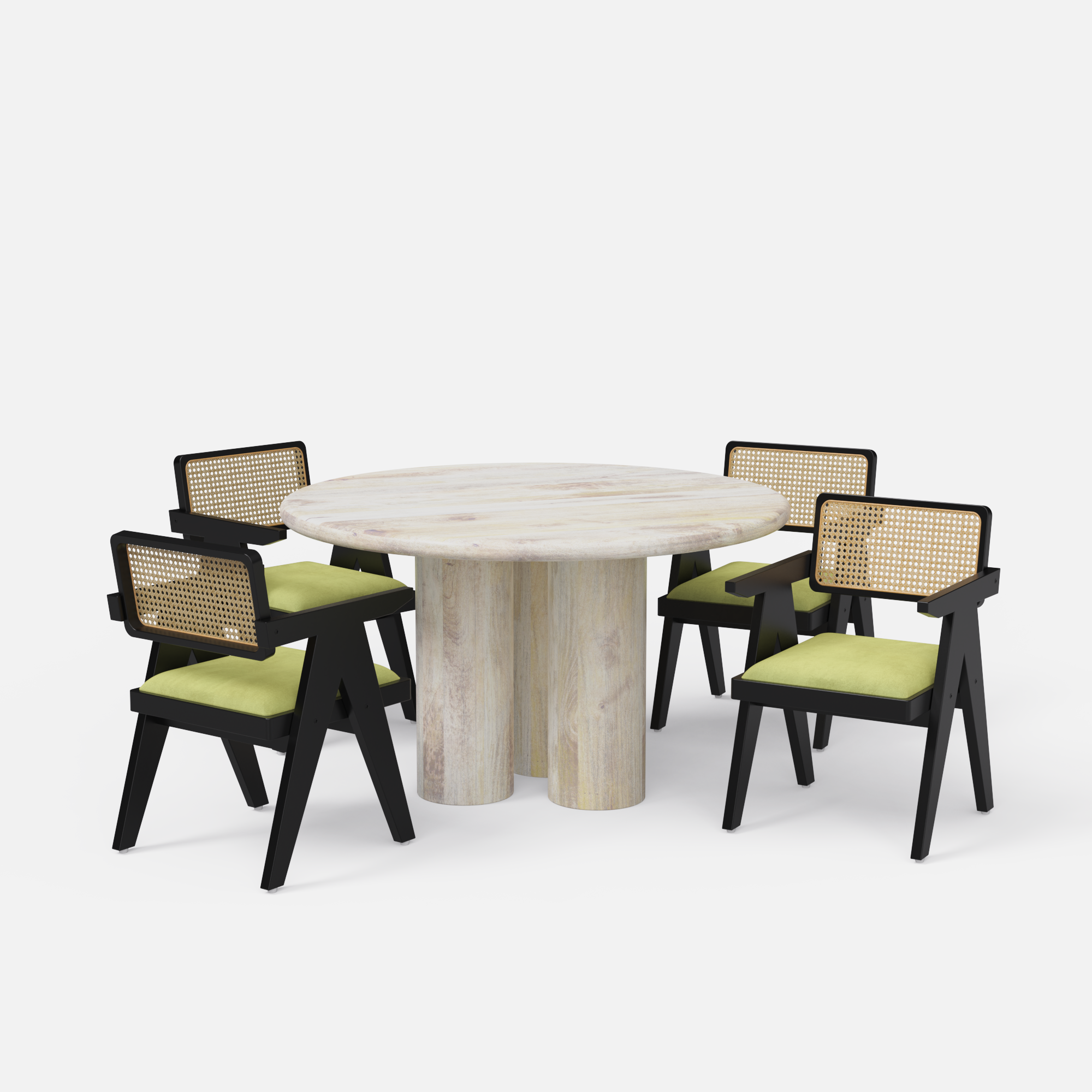 Amor-Pierre Dining Table Set - 2, 4 & 6 Seater/ All sizes - Crafts Mill Bespoke Furniture - Dining