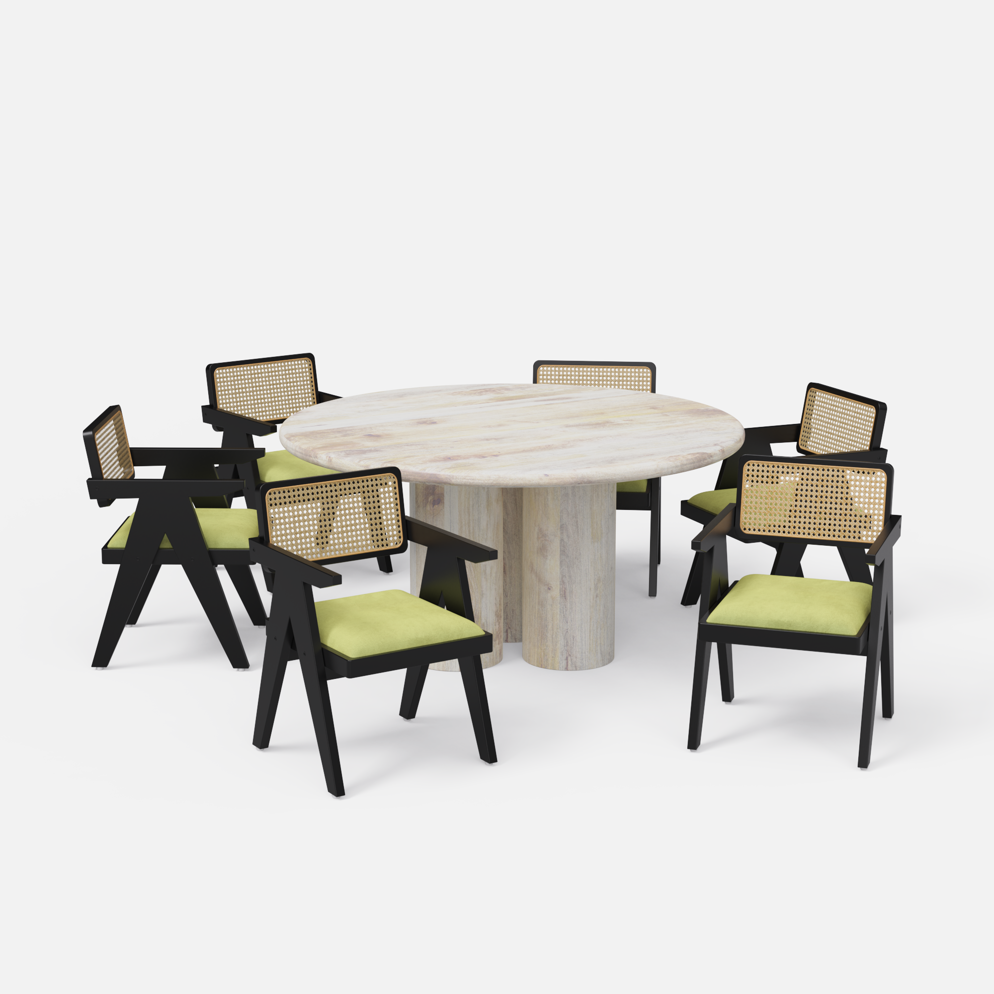 Amor-Pierre Dining Table Set - 2, 4 & 6 Seater/ All sizes - Crafts Mill Bespoke Furniture - Dining