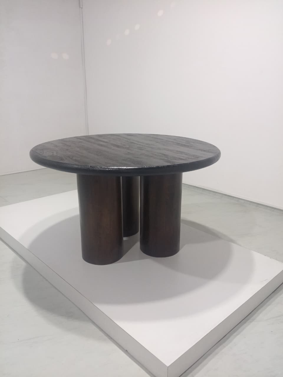 Amor 130cm Table - Textured Walnut Top with Black Legs
