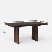 Ana Luxury Dining Table - 6 Seater - 150 cm x 90 cm x 76 cm H - Mango