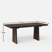 Ana Luxury Dining Table - 6 Seater - 150 cm x 90 cm x 76 cm H - Mango
