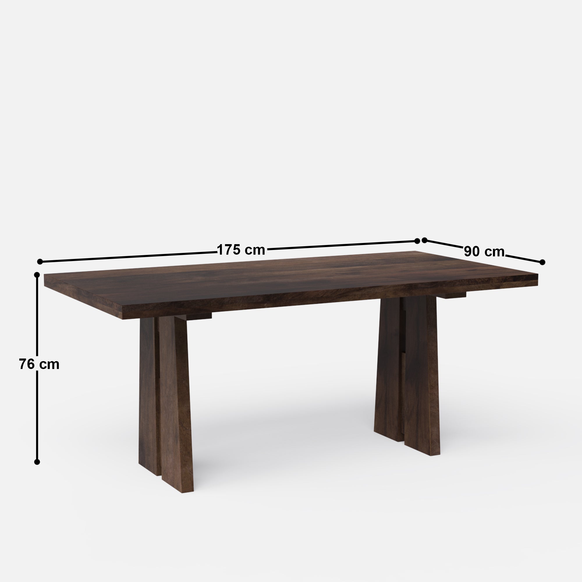Ana Luxury Dining Table - 6 Seater - 150 cm x 90 cm x 76 cm H - Mango