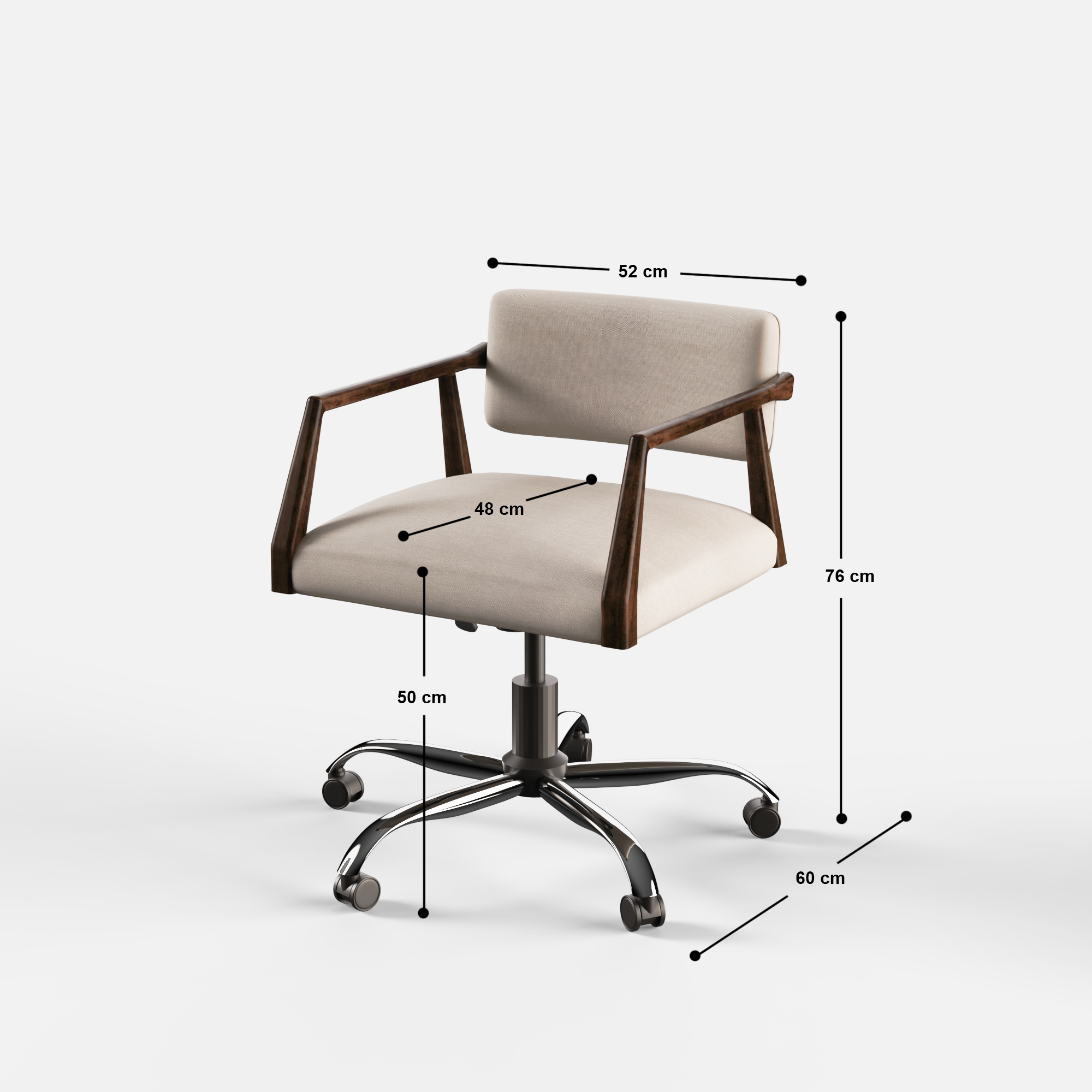 Anton Upholstered Study Chair - Crafts Mill Bespoke Furniture - Desk Chair