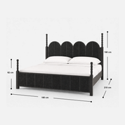 Archer Ebony King-Size Bed with Paneled Headboard and Footboard