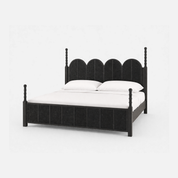 Archer Ebony King-Size Bed with Paneled Headboard and Footboard