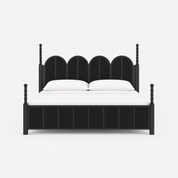 Archer Ebony King-Size Bed with Paneled Headboard and Footboard