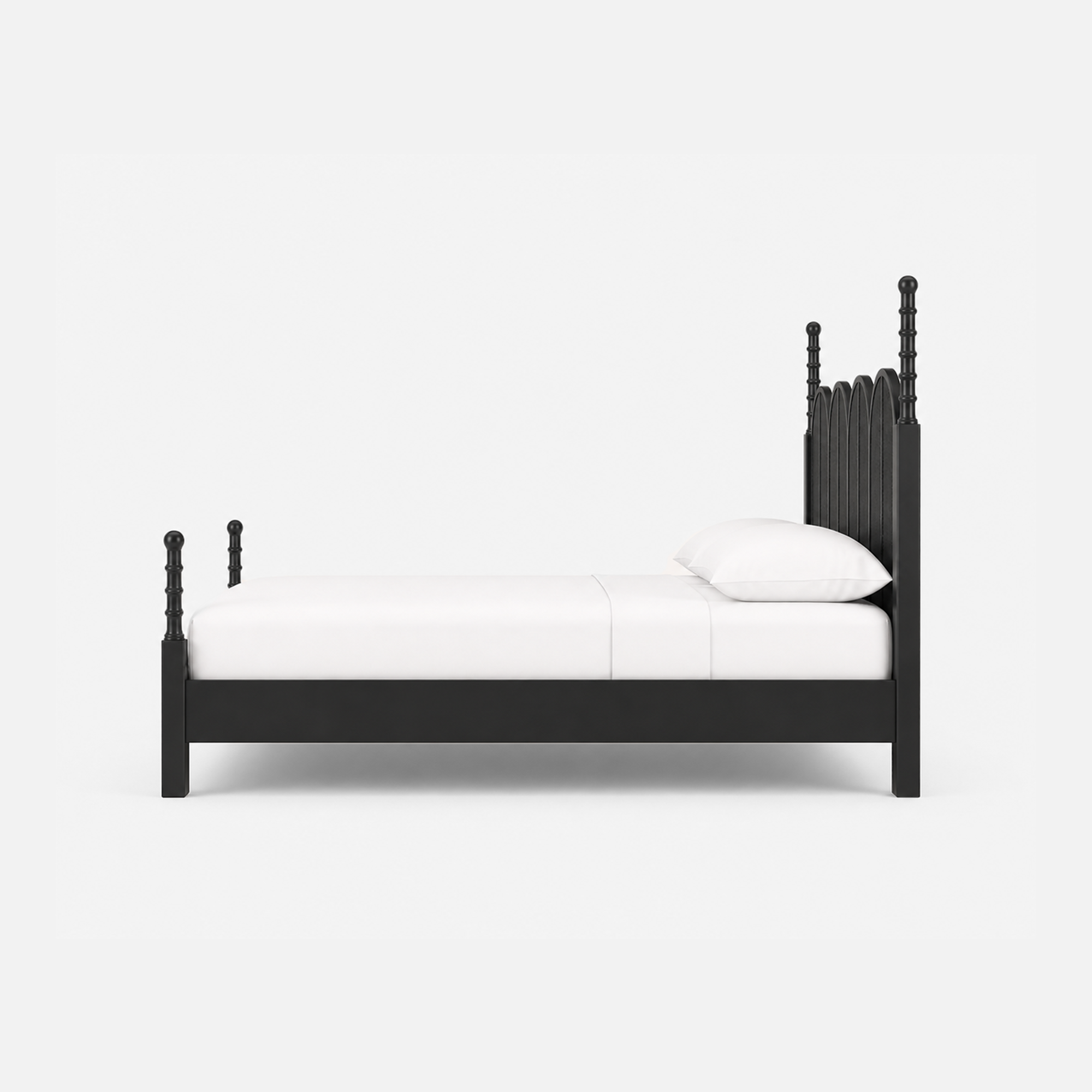 Archer Ebony King-Size Bed with Paneled Headboard and Footboard